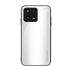 Custodia Silicone Specchio Laterale Sfumato Arcobaleno Cover JM1 per Xiaomi Mi 13 5G Bianco