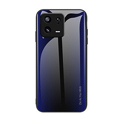 Custodia Silicone Specchio Laterale Sfumato Arcobaleno Cover JM1 per Xiaomi Mi 13 5G Blu Notte