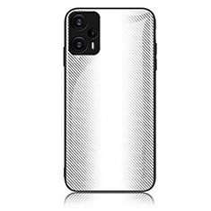 Custodia Silicone Specchio Laterale Sfumato Arcobaleno Cover JM1 per Xiaomi Poco F5 5G Bianco