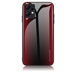 Custodia Silicone Specchio Laterale Sfumato Arcobaleno Cover JM1 per Xiaomi Redmi Note 12 4G Rosso