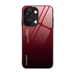 Custodia Silicone Specchio Laterale Sfumato Arcobaleno Cover JM2 per OnePlus Ace 2V 5G Rosso