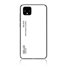 Custodia Silicone Specchio Laterale Sfumato Arcobaleno Cover LS1 per Google Pixel 4 XL Bianco