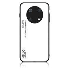Custodia Silicone Specchio Laterale Sfumato Arcobaleno Cover LS1 per Huawei Enjoy 50 Pro Bianco
