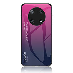 Custodia Silicone Specchio Laterale Sfumato Arcobaleno Cover LS1 per Huawei Enjoy 50 Pro Rosa Caldo