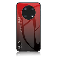 Custodia Silicone Specchio Laterale Sfumato Arcobaleno Cover LS1 per Huawei Enjoy 50 Pro Rosso