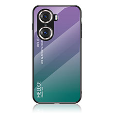 Custodia Silicone Specchio Laterale Sfumato Arcobaleno Cover LS1 per Huawei Honor 60 5G Multicolore