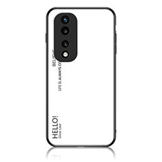 Custodia Silicone Specchio Laterale Sfumato Arcobaleno Cover LS1 per Huawei Honor 70 Pro 5G Bianco