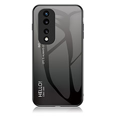 Custodia Silicone Specchio Laterale Sfumato Arcobaleno Cover LS1 per Huawei Honor 70 Pro 5G Grigio Scuro