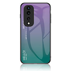 Custodia Silicone Specchio Laterale Sfumato Arcobaleno Cover LS1 per Huawei Honor 70 Pro 5G Multicolore
