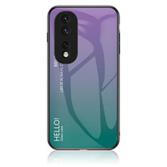 Custodia Silicone Specchio Laterale Sfumato Arcobaleno Cover LS1 per Huawei Honor 80 Pro 5G Multicolore