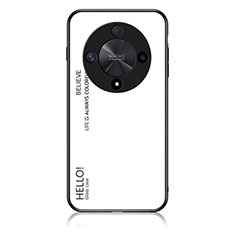 Custodia Silicone Specchio Laterale Sfumato Arcobaleno Cover LS1 per Huawei Honor Magic6 Lite 5G Bianco