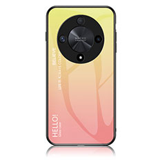 Custodia Silicone Specchio Laterale Sfumato Arcobaleno Cover LS1 per Huawei Honor Magic6 Lite 5G Giallo