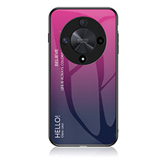 Custodia Silicone Specchio Laterale Sfumato Arcobaleno Cover LS1 per Huawei Honor Magic6 Lite 5G Rosa Caldo