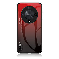 Custodia Silicone Specchio Laterale Sfumato Arcobaleno Cover LS1 per Huawei Honor Magic6 Lite 5G Rosso