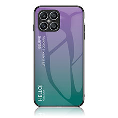 Custodia Silicone Specchio Laterale Sfumato Arcobaleno Cover LS1 per Huawei Honor X8 4G Multicolore