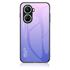 Custodia Silicone Specchio Laterale Sfumato Arcobaleno Cover LS1 per Huawei Nova 10 SE Lavanda