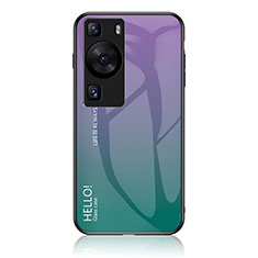Custodia Silicone Specchio Laterale Sfumato Arcobaleno Cover LS1 per Huawei P60 Multicolore