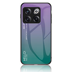 Custodia Silicone Specchio Laterale Sfumato Arcobaleno Cover LS1 per OnePlus 10T 5G Multicolore