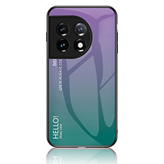 Custodia Silicone Specchio Laterale Sfumato Arcobaleno Cover LS1 per OnePlus 11 5G Multicolore