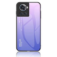 Custodia Silicone Specchio Laterale Sfumato Arcobaleno Cover LS1 per OnePlus Ace 5G Lavanda