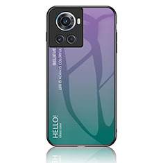 Custodia Silicone Specchio Laterale Sfumato Arcobaleno Cover LS1 per OnePlus Ace 5G Multicolore