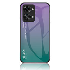 Custodia Silicone Specchio Laterale Sfumato Arcobaleno Cover LS1 per OnePlus Nord 2T 5G Multicolore