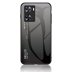 Custodia Silicone Specchio Laterale Sfumato Arcobaleno Cover LS1 per OnePlus Nord N20 SE Grigio Scuro