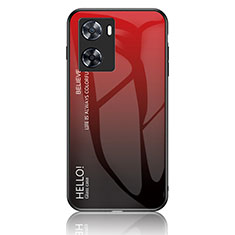 Custodia Silicone Specchio Laterale Sfumato Arcobaleno Cover LS1 per OnePlus Nord N20 SE Rosso