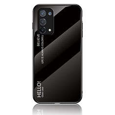 Custodia Silicone Specchio Laterale Sfumato Arcobaleno Cover LS1 per OnePlus Nord N200 5G Nero