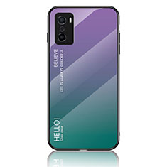 Custodia Silicone Specchio Laterale Sfumato Arcobaleno Cover LS1 per Oppo A55S 5G Multicolore