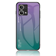 Custodia Silicone Specchio Laterale Sfumato Arcobaleno Cover LS1 per Oppo F21 Pro 4G Multicolore