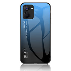 Custodia Silicone Specchio Laterale Sfumato Arcobaleno Cover LS1 per Realme 10S 5G Blu