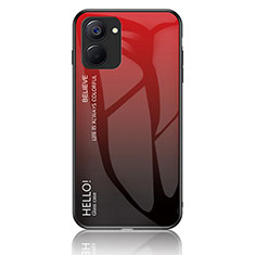 Custodia Silicone Specchio Laterale Sfumato Arcobaleno Cover LS1 per Realme 10S 5G Rosso