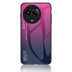 Custodia Silicone Specchio Laterale Sfumato Arcobaleno Cover LS1 per Realme 11 5G Rosa Caldo