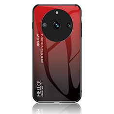 Custodia Silicone Specchio Laterale Sfumato Arcobaleno Cover LS1 per Realme 11 Pro 5G Rosso