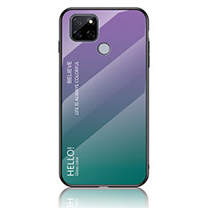 Custodia Silicone Specchio Laterale Sfumato Arcobaleno Cover LS1 per Realme V3 5G Multicolore