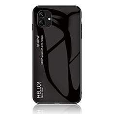 Custodia Silicone Specchio Laterale Sfumato Arcobaleno Cover LS1 per Samsung Galaxy A04E Nero