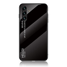 Custodia Silicone Specchio Laterale Sfumato Arcobaleno Cover LS1 per Samsung Galaxy A04s Nero