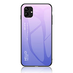 Custodia Silicone Specchio Laterale Sfumato Arcobaleno Cover LS1 per Samsung Galaxy A05 Lavanda