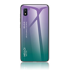 Custodia Silicone Specchio Laterale Sfumato Arcobaleno Cover LS1 per Samsung Galaxy A10e Multicolore