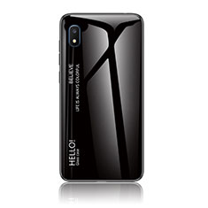 Custodia Silicone Specchio Laterale Sfumato Arcobaleno Cover LS1 per Samsung Galaxy A10e Nero