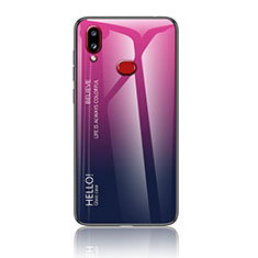 Custodia Silicone Specchio Laterale Sfumato Arcobaleno Cover LS1 per Samsung Galaxy A10s Rosa Caldo