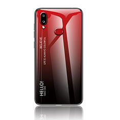 Custodia Silicone Specchio Laterale Sfumato Arcobaleno Cover LS1 per Samsung Galaxy A10s Rosso