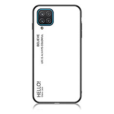Custodia Silicone Specchio Laterale Sfumato Arcobaleno Cover LS1 per Samsung Galaxy A12 Bianco