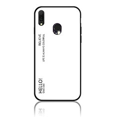 Custodia Silicone Specchio Laterale Sfumato Arcobaleno Cover LS1 per Samsung Galaxy A20e Bianco