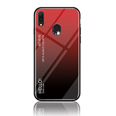 Custodia Silicone Specchio Laterale Sfumato Arcobaleno Cover LS1 per Samsung Galaxy A20e Rosso