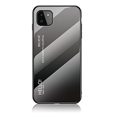 Custodia Silicone Specchio Laterale Sfumato Arcobaleno Cover LS1 per Samsung Galaxy A22 5G Grigio Scuro
