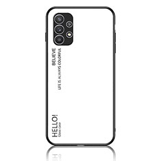 Custodia Silicone Specchio Laterale Sfumato Arcobaleno Cover LS1 per Samsung Galaxy A23 4G Bianco