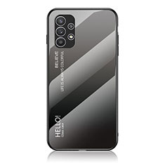 Custodia Silicone Specchio Laterale Sfumato Arcobaleno Cover LS1 per Samsung Galaxy A23 4G Grigio Scuro