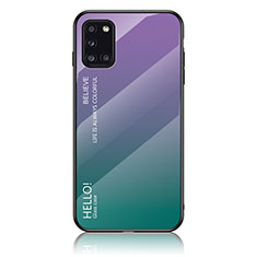 Custodia Silicone Specchio Laterale Sfumato Arcobaleno Cover LS1 per Samsung Galaxy A31 Multicolore